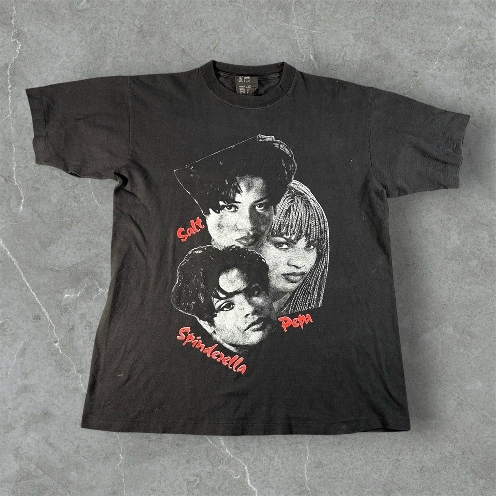 Vintage Salt N Pepa Shirt Mens Large Black 90s  Whatta Man Single Stitch Rap Tee